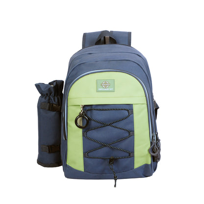SOLEVO&CO Explorer Kit in Tempest Grey — 4-person picnic backpack, front view