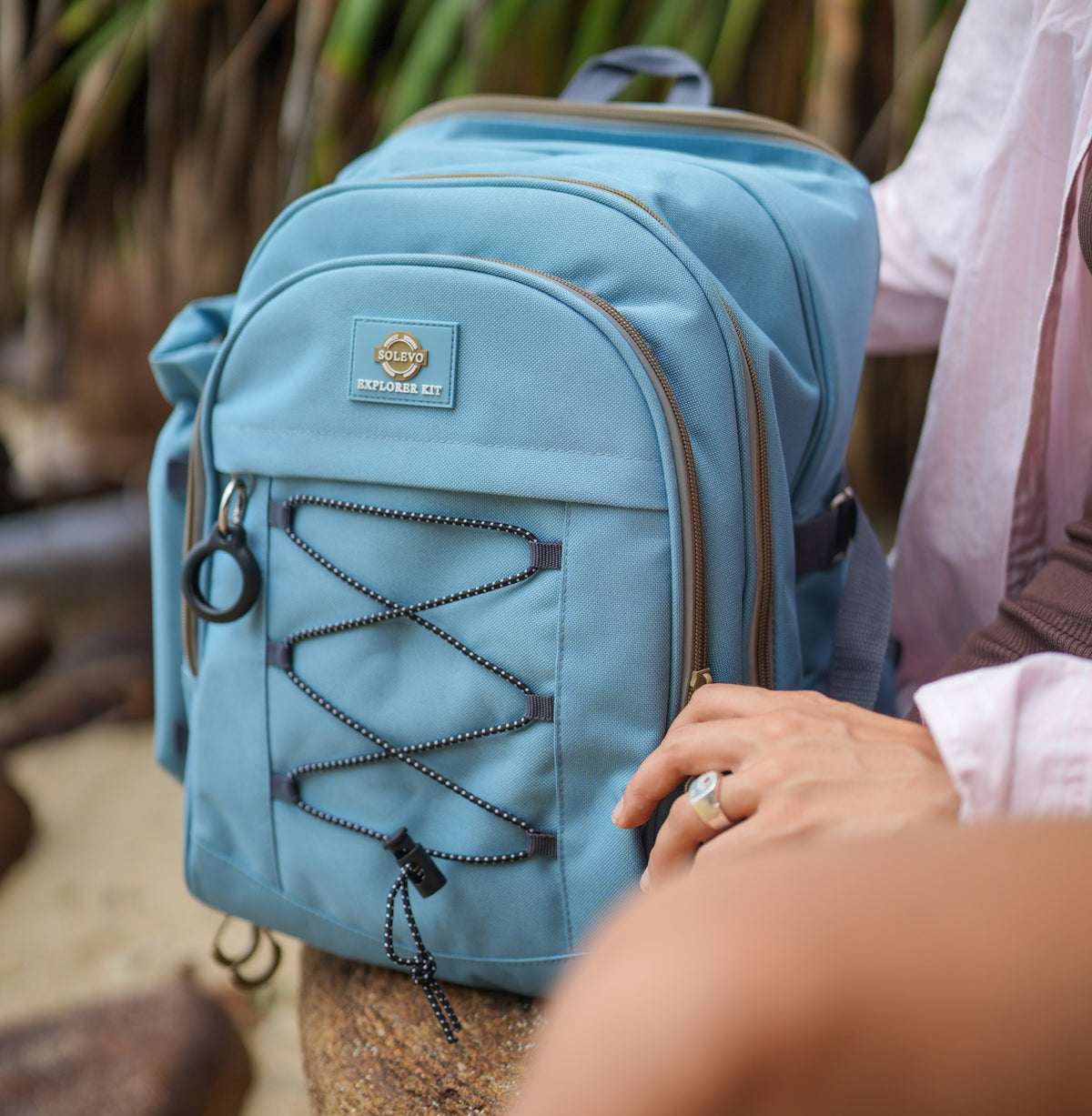 Picnic & Camping Backpack Explorer Kit - Sky Blue