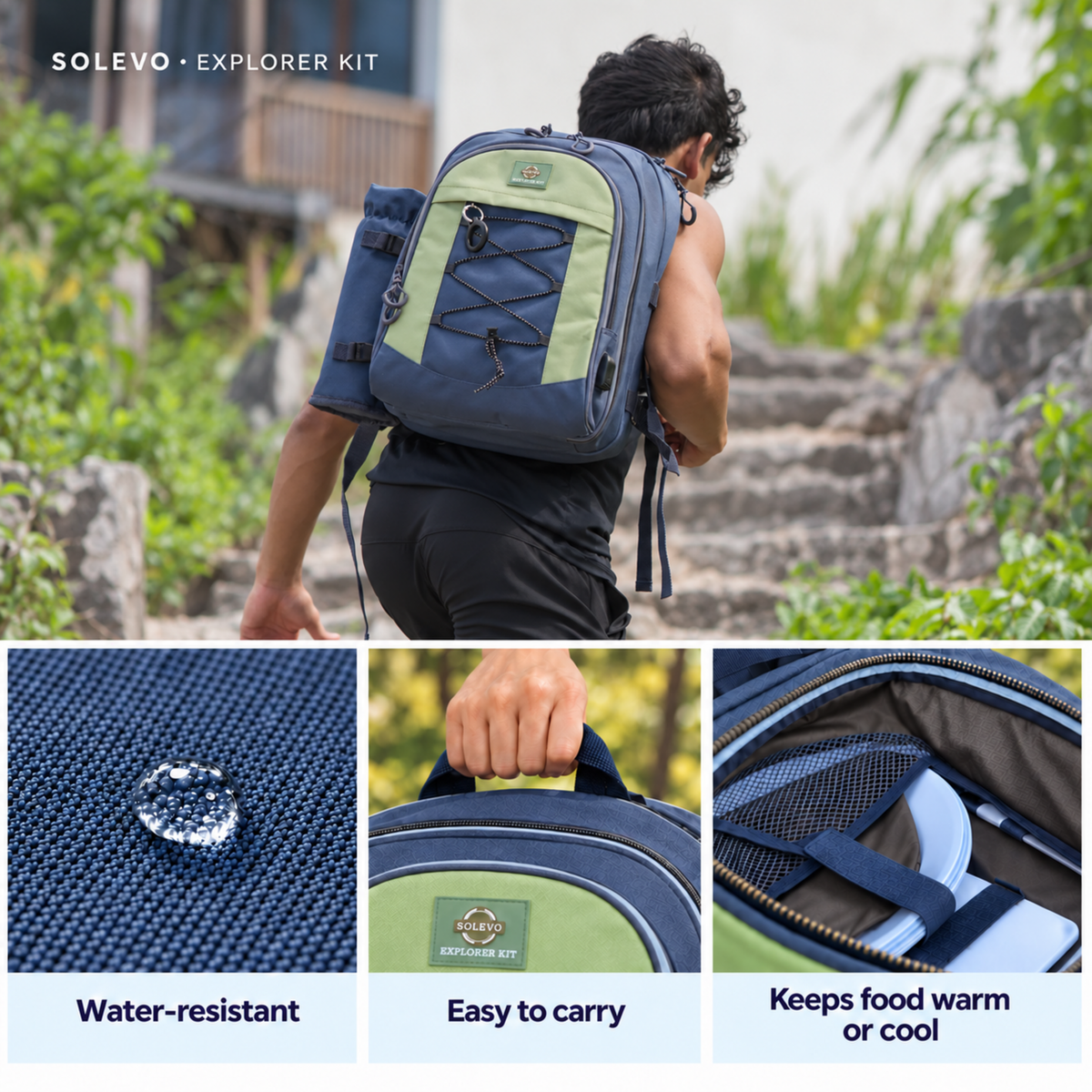 Picnic & Camping Backpack Explorer Kit - Tempest Grey